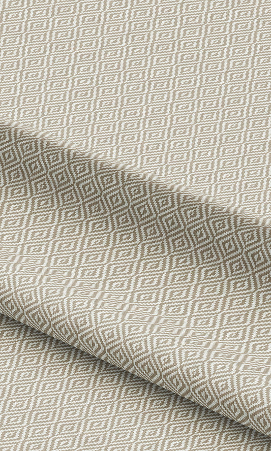 Diamond Check Curtains / Drapes / Window Drapery Panels (Soft Beige)