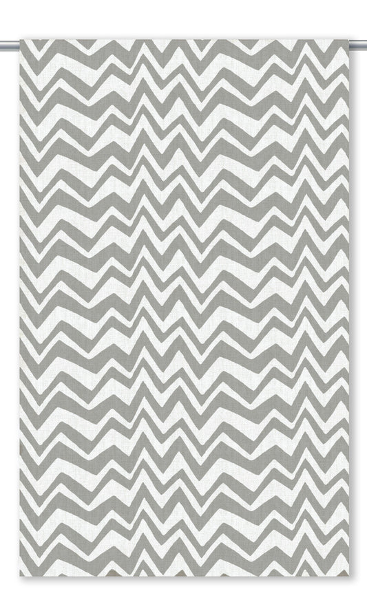Chevron/ Zig Zag Print Home Decor Fabric Sample (Dove Gray/ White)