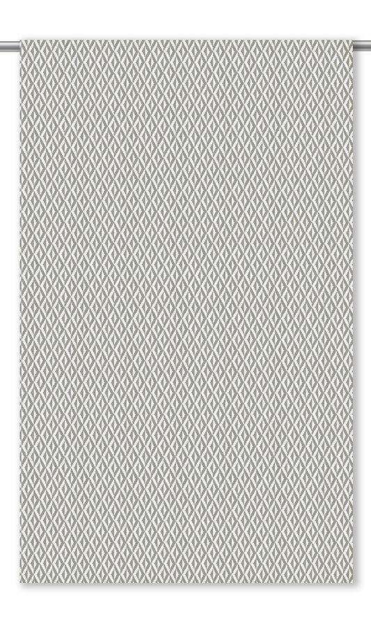 Diamond Check Home Decor Fabric By the Yard (Dove Gray/ White)