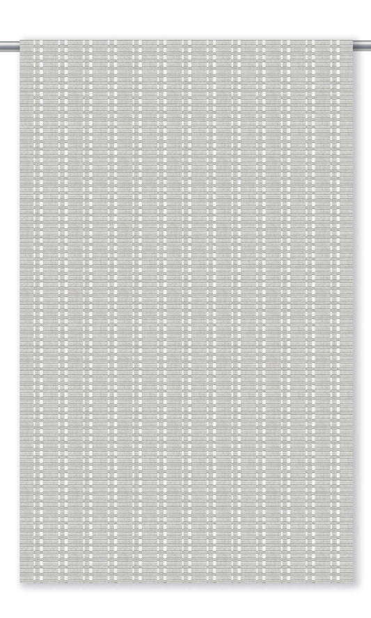 Rattan Striped Curtain Panels (Dove Gray/ White)