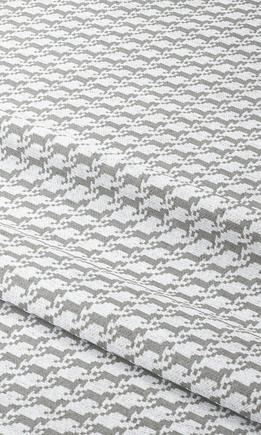 Equestrian Print Window Curtains (Dove Gray/ White)