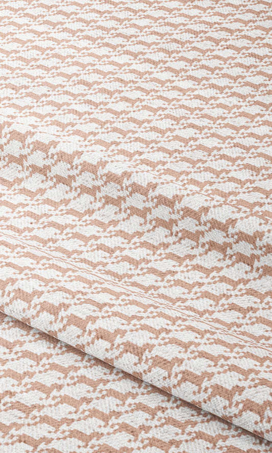 Equestrian Print Window Curtains (Blush Pink/ White)