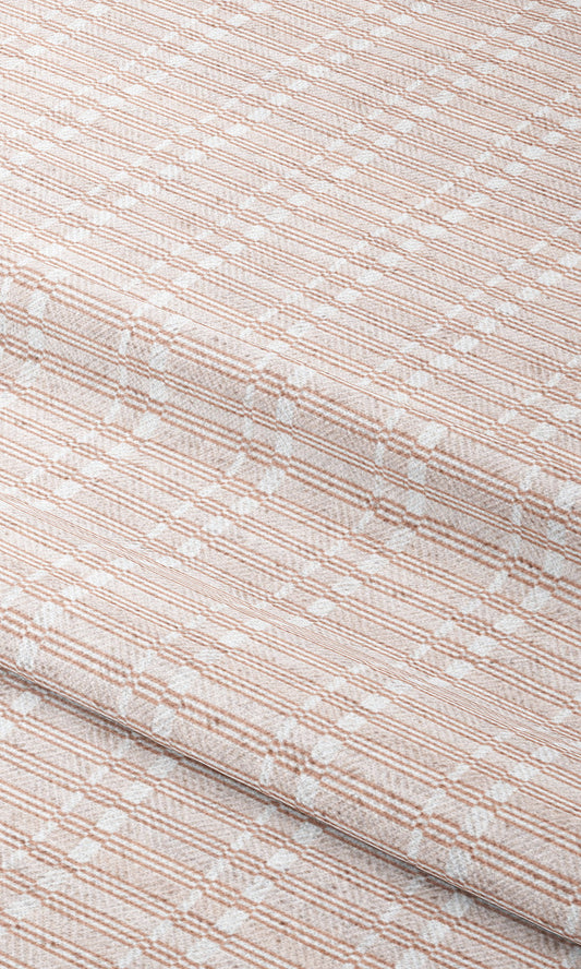 Rattan Striped Home Decor Fabric By the Yard (Blush Pink/ White)