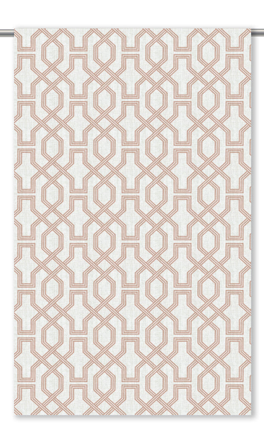 Trellis Patterned Home Decor Fabric By the Yard (Blush Pink/ White)