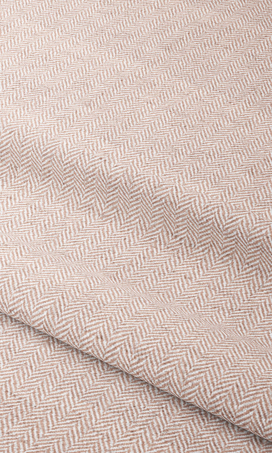Herringbone Home Decor Fabric Sample (Blush Pink/ White)