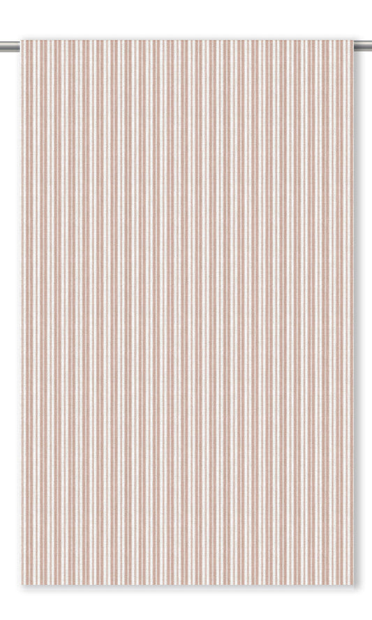 Ticking Stripe Home Decor Fabric By the Yard (Blush Pink/ White)
