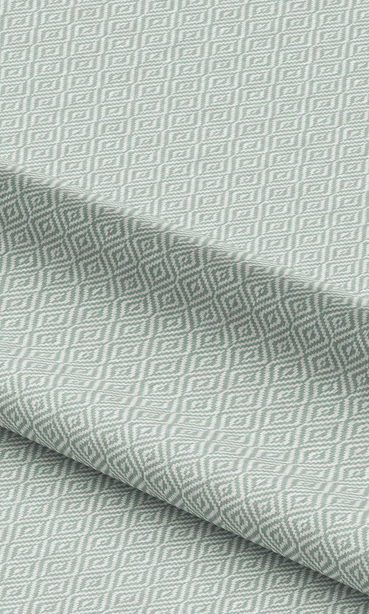 Diamond Check Curtains / Drapes / Window Drapery Panels (Duck Egg Blue)