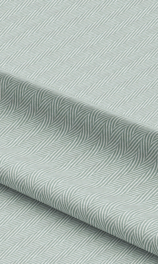 Chevron Print Curtain Panels (Duck Egg Blue)