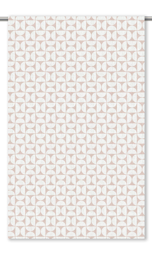 Geometric Print Drapery (Blush Pink/ White)