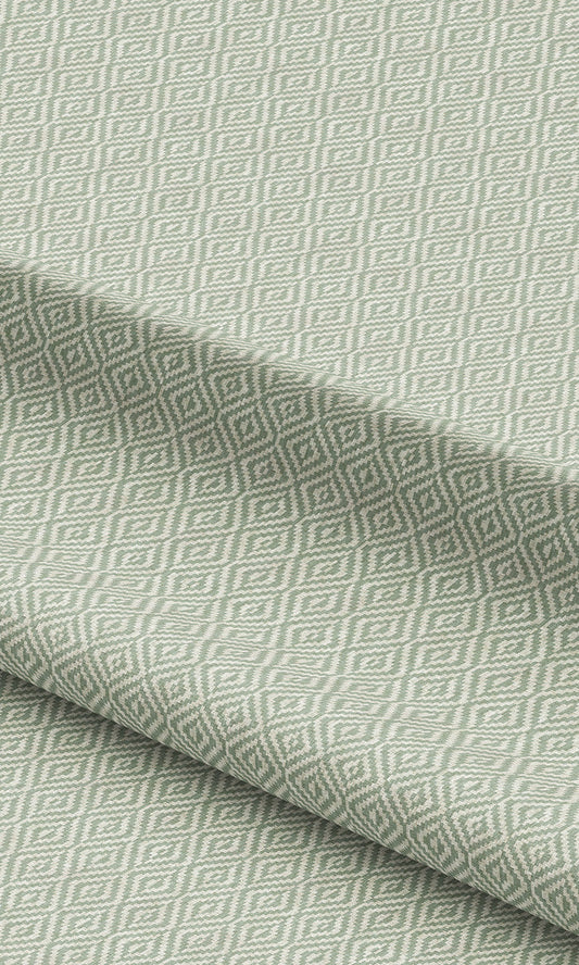 Diamond Check Curtains / Drapes / Window Drapery Panels (Pale Sage Green)