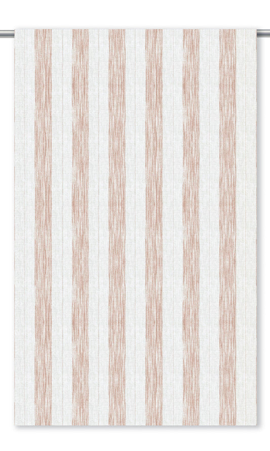 Faded-Effect Awning Stripes Home Decor Fabric By the Yard (Blush Pink/ White)