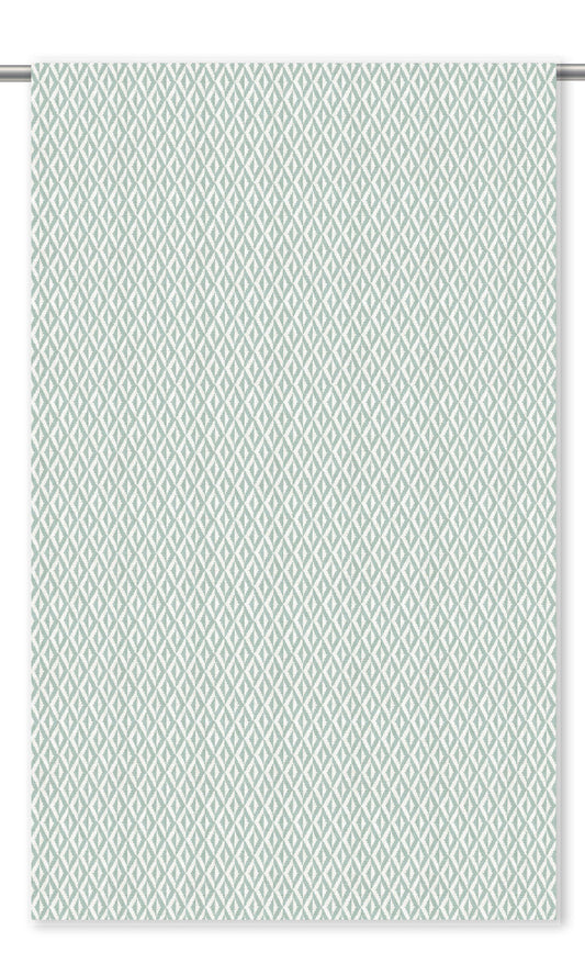 Diamond Check Home Decor Fabric By the Yard (Soft Aqua Blue/ White)