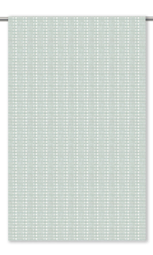 Rattan Striped Roman Shades (Soft Aqua Blue/ White)