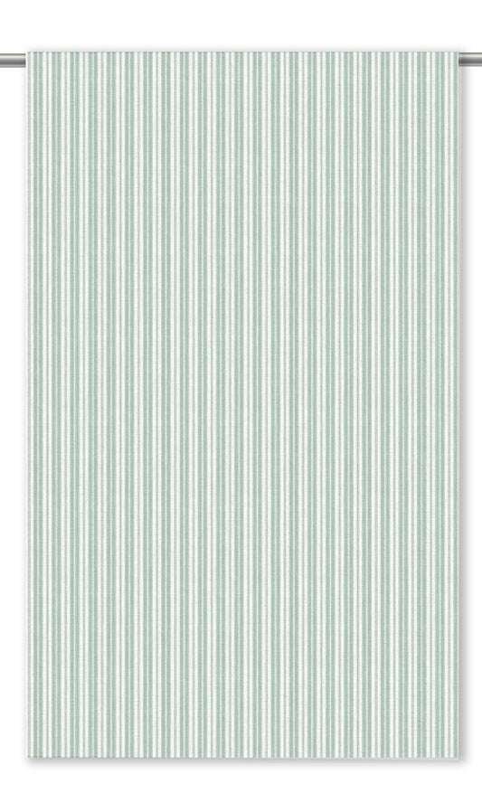 Ticking Stripe Fabric Blinds (Soft Aqua Blue/ White)