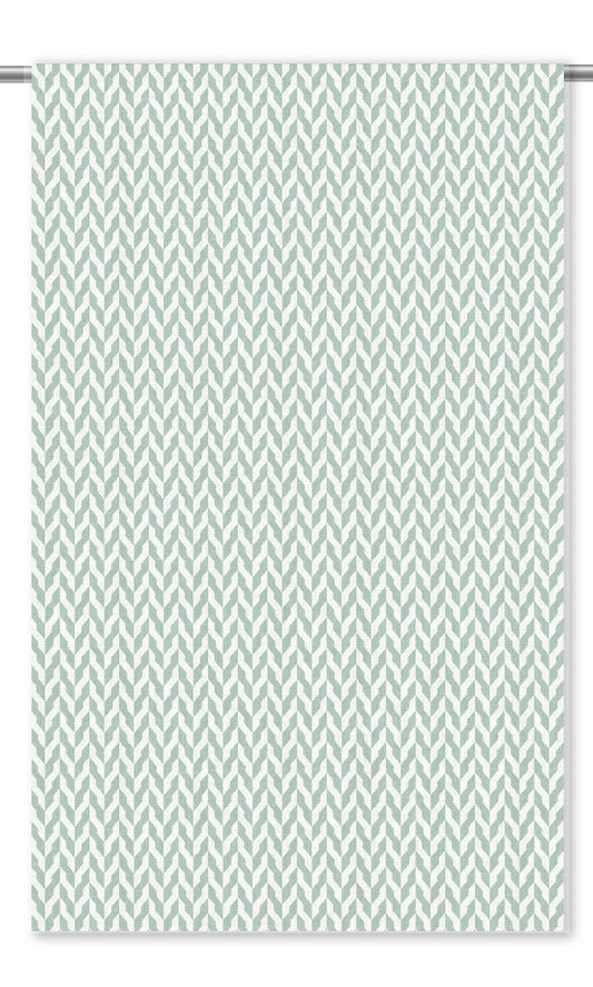Modern Chevron Home Decor Fabric By the Yard (Soft Aqua Blue/ White)