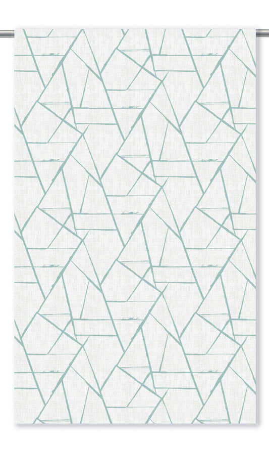 Abstract Print Home Decor Fabric Sample (Soft Aqua Blue/ White)