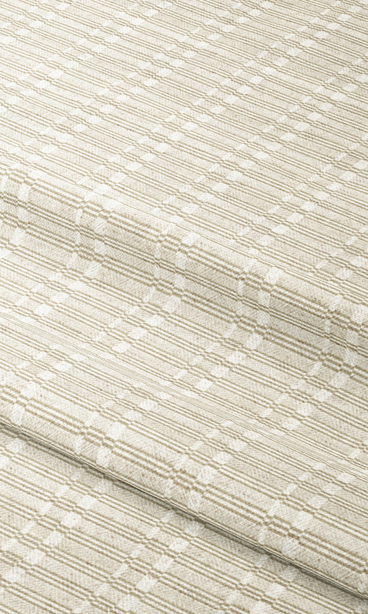 Rattan Striped Roman Shades (Beige/ White)