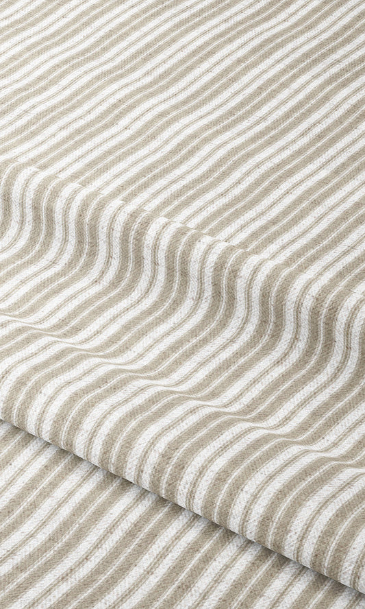 Ticking Stripe Home Decor Fabric Sample (Beige/ White)