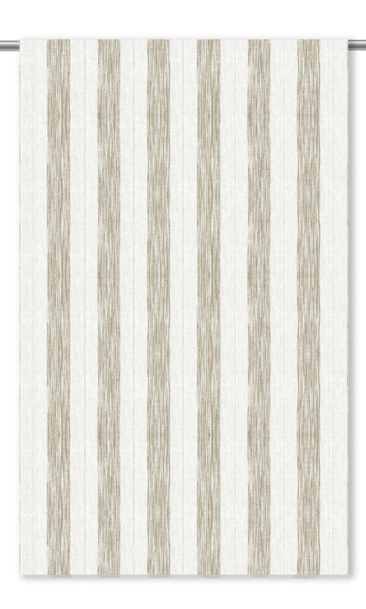 Faded-Effect Awning Stripes Home Decor Fabric By the Yard (Beige/ White)
