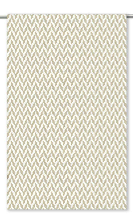 Modern Herringbone Home Decor Fabric By the Yard (Beige/ White)