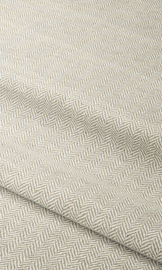 Herringbone Home Decor Fabric By the Yard (Beige/ White)