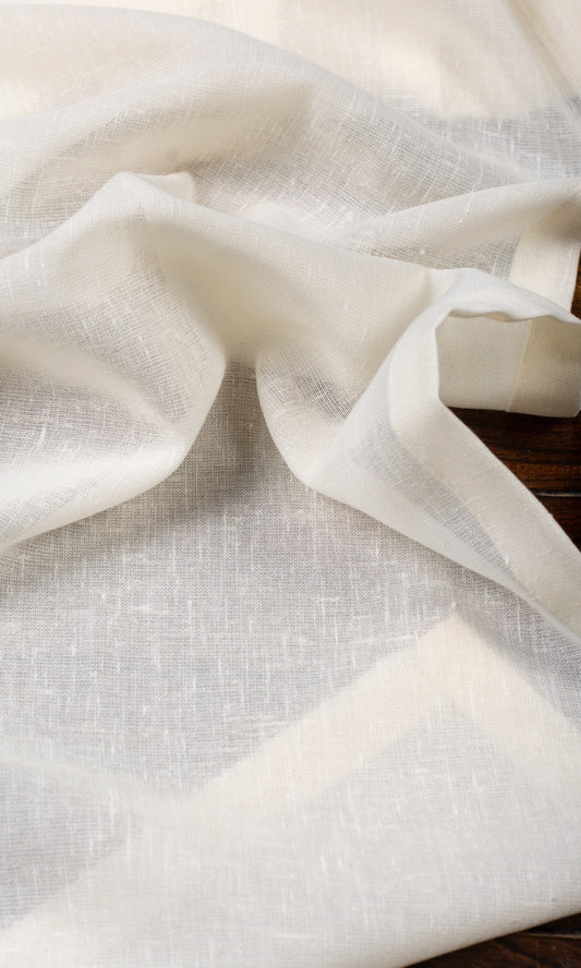 Plain Sheer Home Decor Fabric Sample (Ivory)