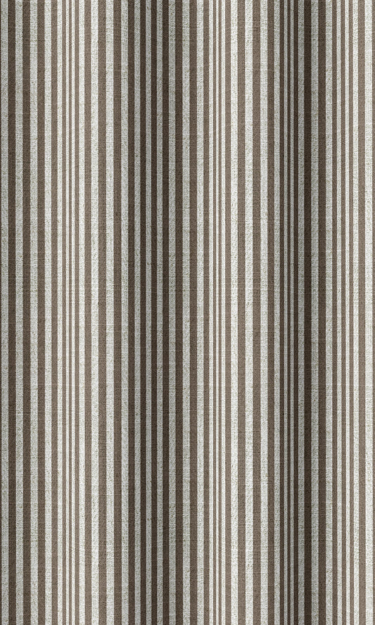 Modern Striped Print Home Décor Fabric By the Yard (Cedar Brown)