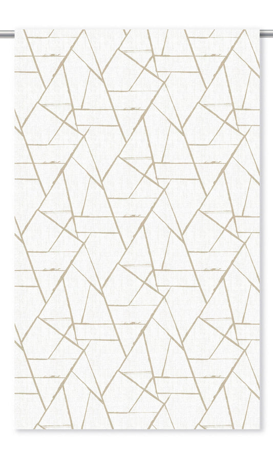 Abstract Print Window Curtains (Beige/ White)