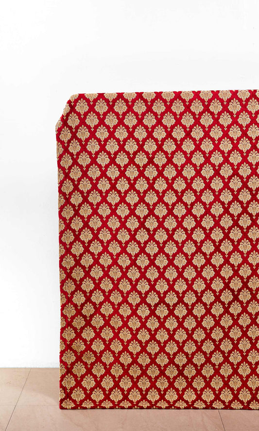 Floral Velvet Home Decor Fabric Sample (Beige/ Brown/ Red)