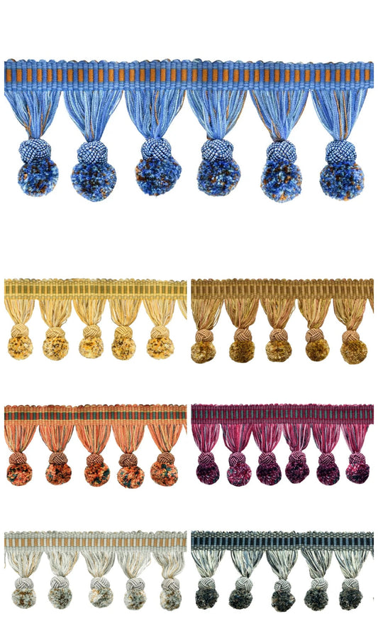 Decorative pom pom trim for curtains