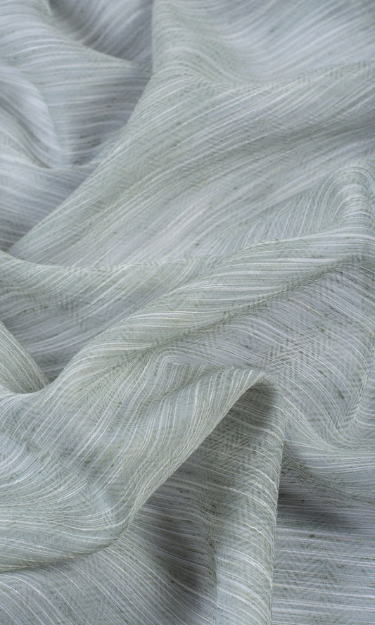 Textured Sheer Home Decor Fabric Sample (Grey-Green)