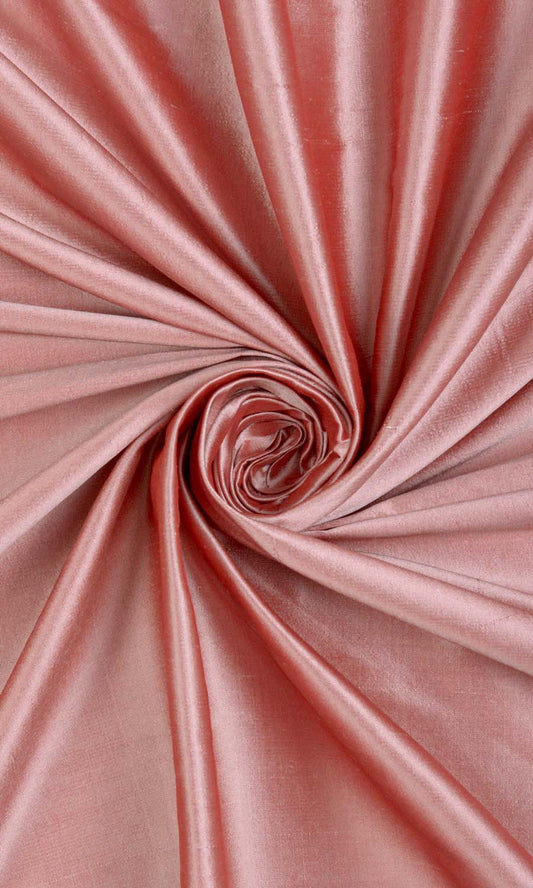 Shantung Silk Home Décor Fabric Sample (Blush Pink/ Red)