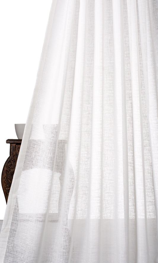 Plain Sheer Home Decor Fabric Sample (White)