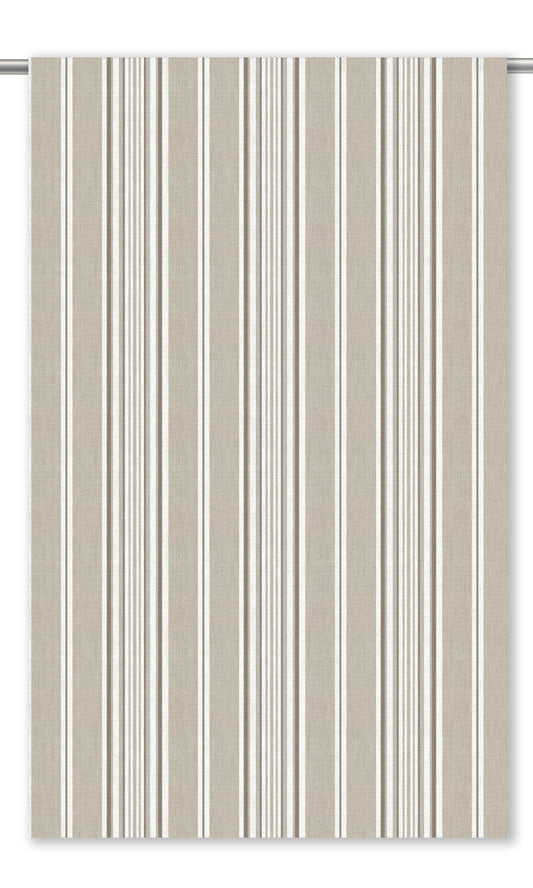 Striped Home Decor Fabric By the Yard (Taupe/ White)