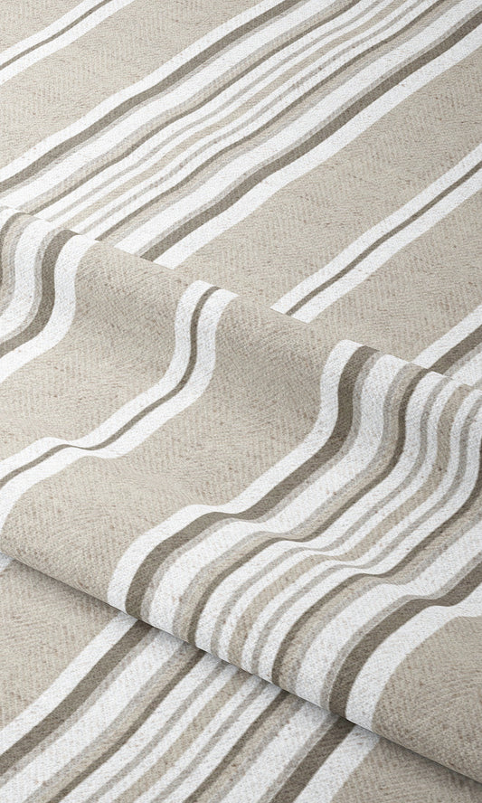 Striped Home Decor Fabric Sample (Taupe/ White)
