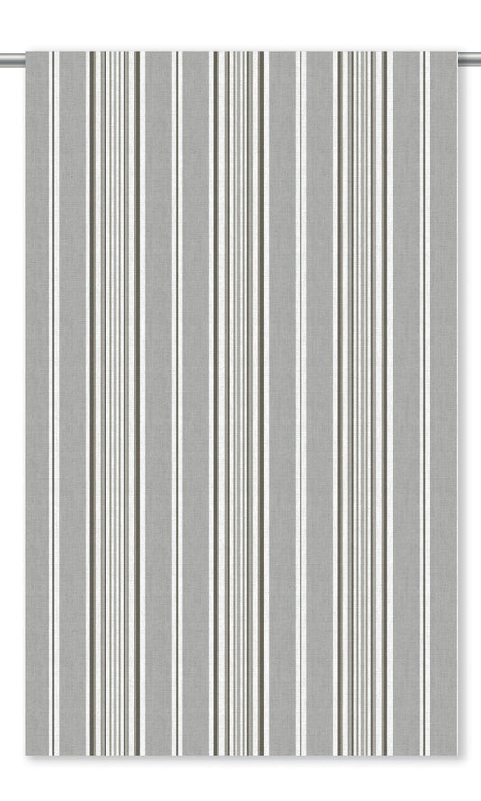 Striped Home Decor Fabric By the Yard (Dove Gray/ White)