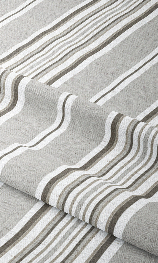 Striped Home Decor Fabric Sample (Dove Gray/ White)