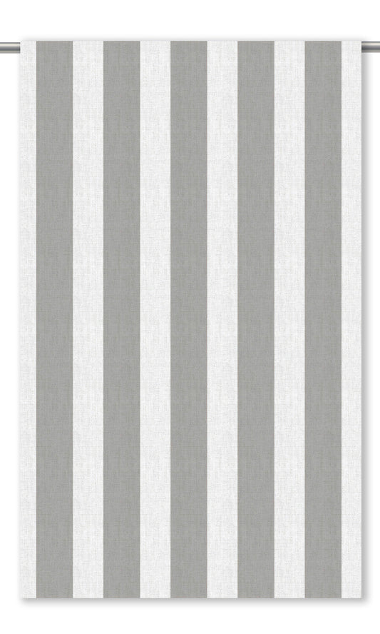 Awning Stripes Home Decor Fabric By the Yard (Gray/ White)