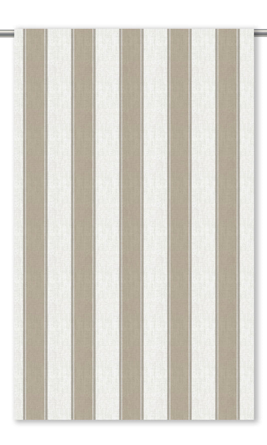 Regency Striped Home Decor Fabric Sample (Taupe Gray/ Beige/ White)