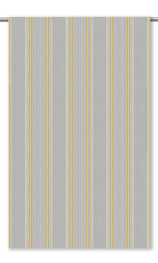 Striped Home Decor Fabric By the Yard (Gray/ Chartereuse Yellow)