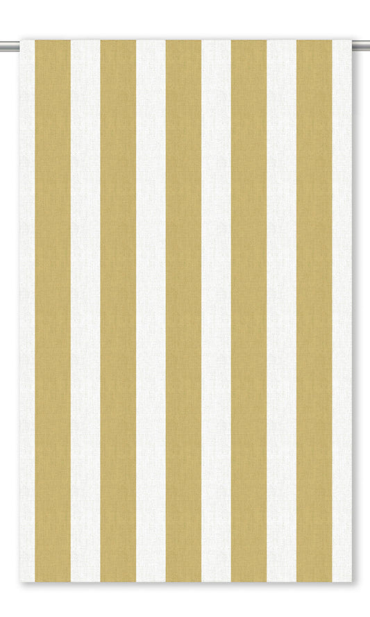 Awning Stripes Home Decor Fabric By the Yard (Soft Ochre Yellow/ White)