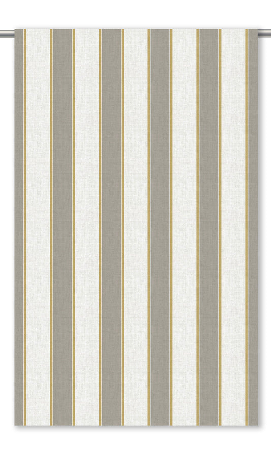Regency Striped Window Curtains (Warm Gray/ Pale Ochre)