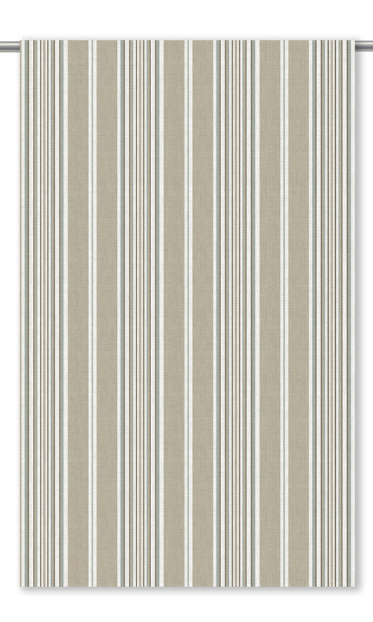 Striped Window Shades (Peanut Beige/ Duck Egg Blue)