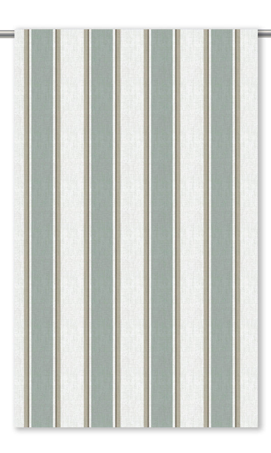 Regency Striped Home Decor Fabric Sample (Duck Egg Blue/ White)