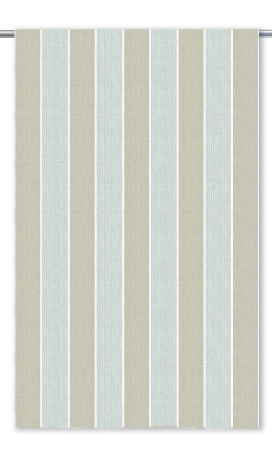 Regency Striped Roman Shades (Greige/ Ice Blue)