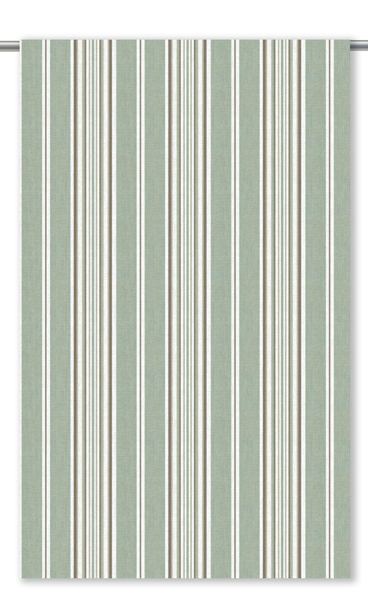 Striped Home Decor Fabric By the Yard (Pale Sage Green/ White)