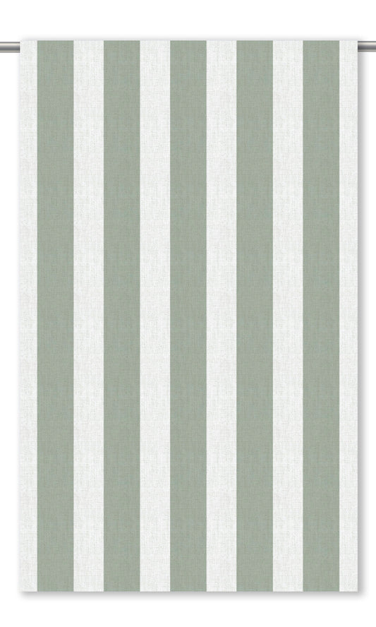 Awning Stripes Home Decor Fabric By the Yard (Soft Green/ White)