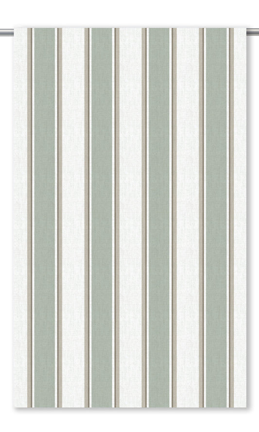 Regency Striped Drapes (Soft Green/ Greige)