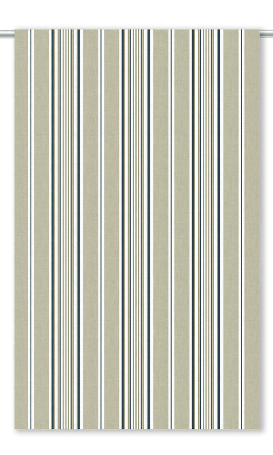 Striped Home Decor Fabric Sample (Peanut Beige/ Dark Blue)