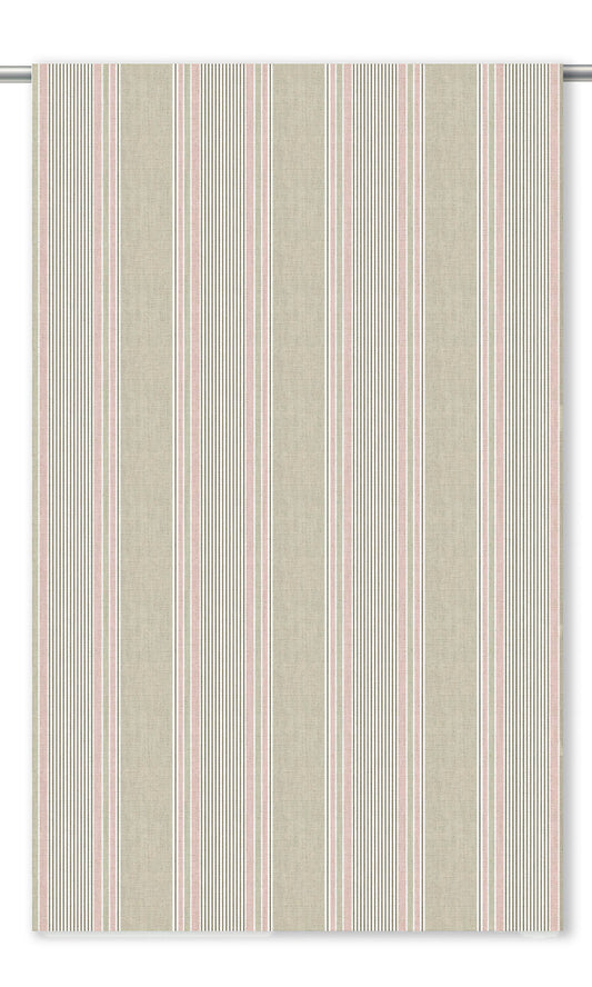 Striped Home Decor Fabric By the Yard (Blush Pink/ Pastel Green)